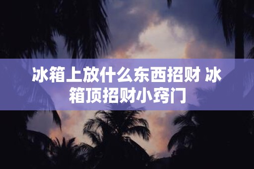 冰箱上放什么东西招财 冰箱顶招财小窍门
