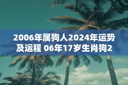 2006年属狗人2025年运势及运程 06年17岁生肖狗2025年每月运势
