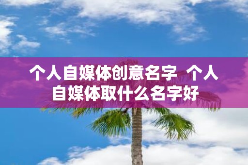 个人自媒体创意名字 个人自媒体取什么名字好