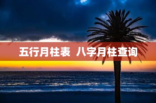 五行月柱表 八字月柱查询