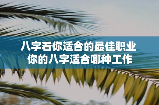 八字看你适合的最佳职业 你的八字适合哪种工作