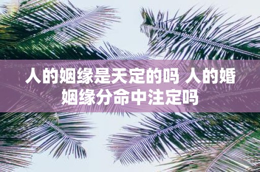 人的姻缘是天定的吗 人的婚姻缘分命中注定吗