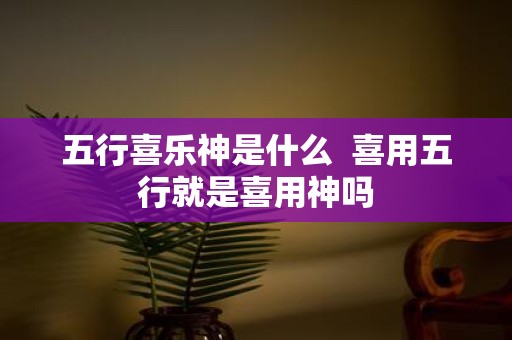 五行喜乐神是什么 喜用五行就是喜用神吗