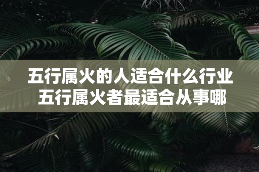 五行属火的人适合什么行业 五行属火者最适合从事哪些行业