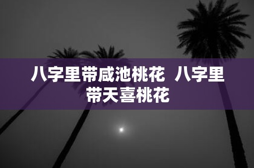 八字里带咸池桃花 八字里带天喜桃花
