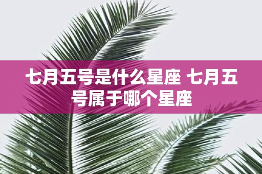 七月五号是什么星座 七月五号属于哪个星座