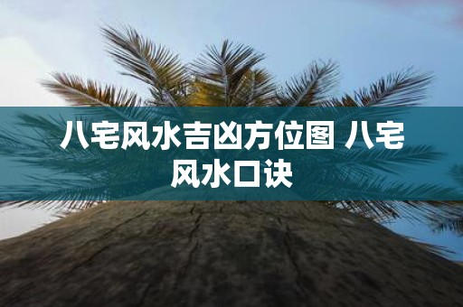 八宅风水吉凶方位图 八宅风水口诀