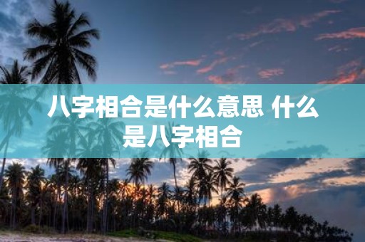 八字相合是什么意思 什么是八字相合