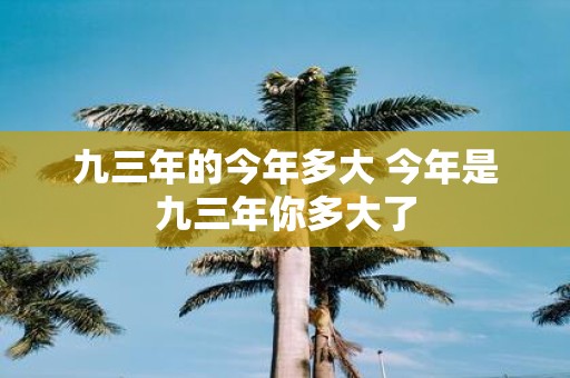 九三年的今年多大 今年是九三年你多大了