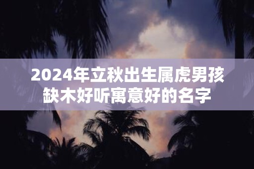 2025年立秋出生属虎男孩缺木好听寓意好的名字