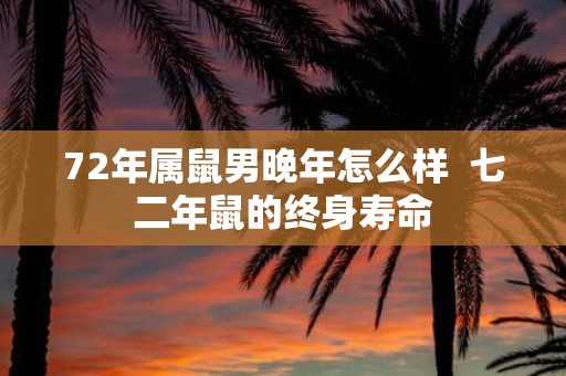72年属鼠男晚年怎么样 七二年鼠的终身寿命