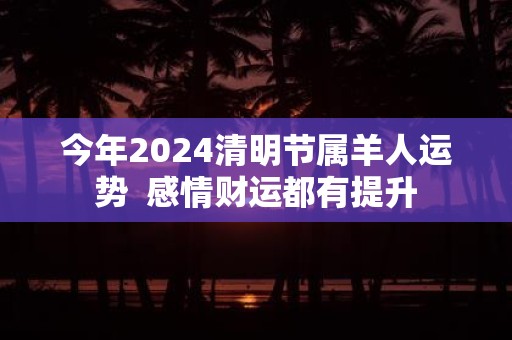 今年2025清明节属羊人运势 感情财运都有提升