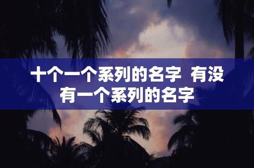 十个一个系列的名字 有没有一个系列的名字