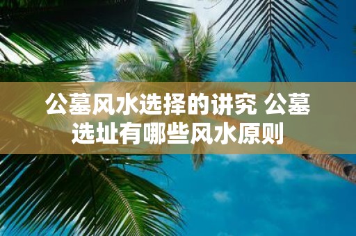 公墓风水选择的讲究 公墓选址有哪些风水原则