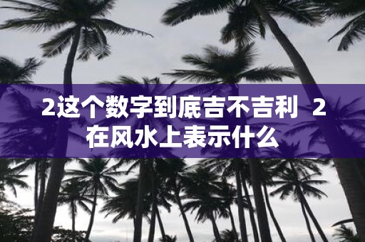 2这个数字到底吉不吉利 2在风水上表示什么