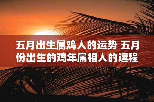 五月出生属鸡人的运势 五月份出生的鸡年属相人的运程如何