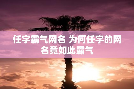 任字霸气网名 为何任字的网名竟如此霸气