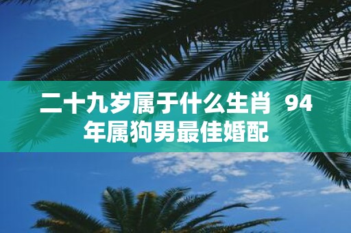 二十九岁属于什么生肖 94年属狗男最佳婚配