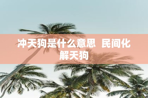 冲天狗是什么意思 民间化解天狗