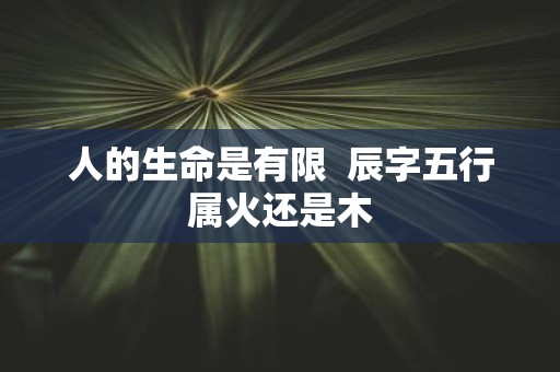 人的生命是有限 辰字五行属火还是木