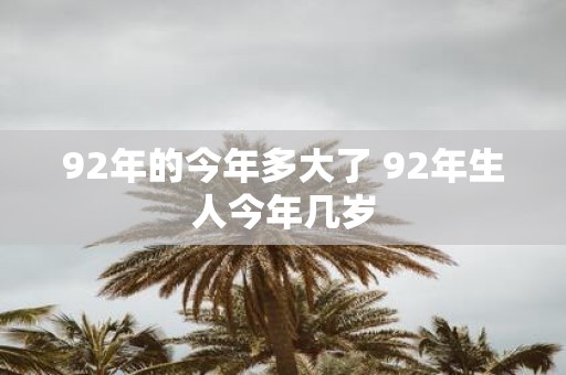 92年的今年多大了 92年生人今年几岁