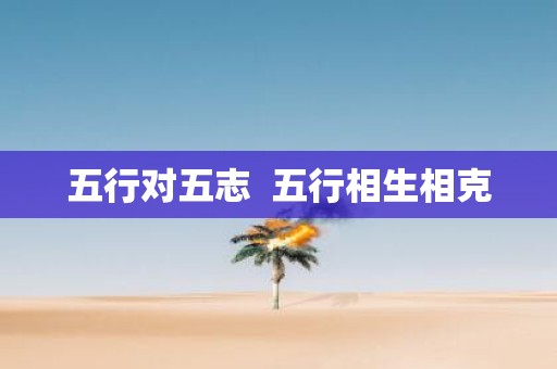 五行对五志 五行相生相克