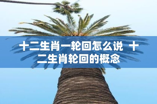 十二生肖一轮回怎么说 十二生肖轮回的概念