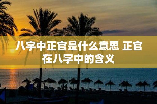 八字中正官是什么意思 正官在八字中的含义