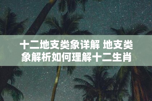 十二地支类象详解 地支类象解析如何理解十二生肖
