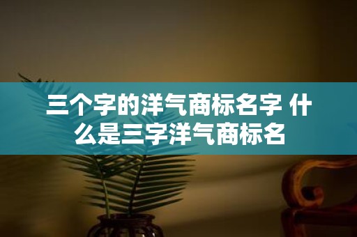 三个字的洋气商标名字 什么是三字洋气商标名