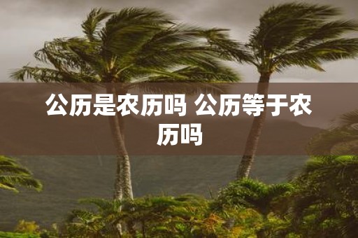 公历是农历吗 公历等于农历吗