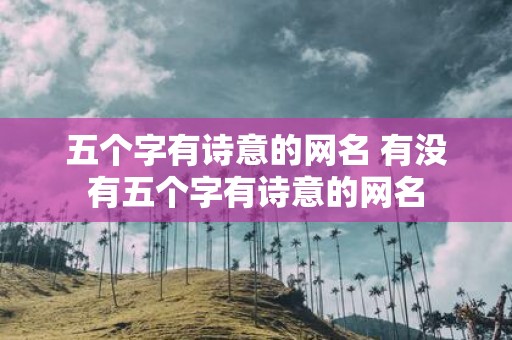 五个字有诗意的网名 有没有五个字有诗意的网名