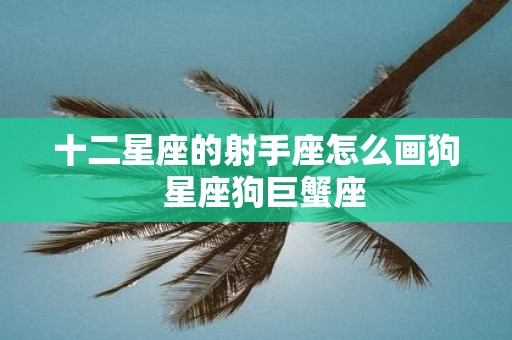 十二星座的射手座怎么画狗 星座狗巨蟹座