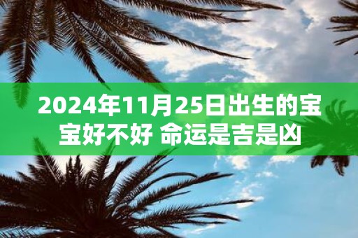 2025年11月25日出生的宝宝好不好 命运是吉是凶