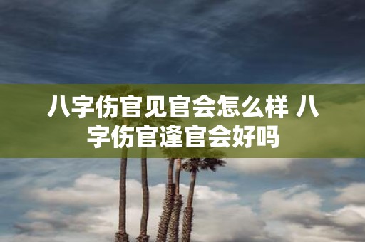 八字伤官见官会怎么样 八字伤官逢官会好吗