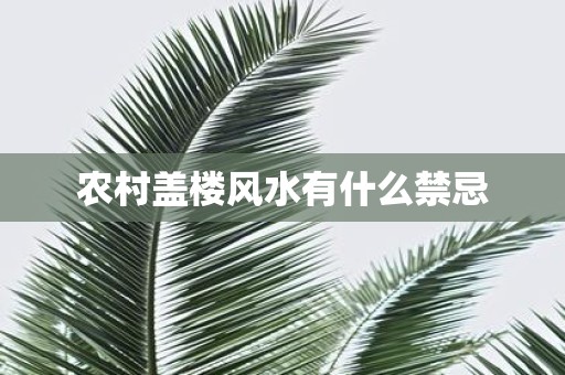 农村盖楼风水有什么禁忌