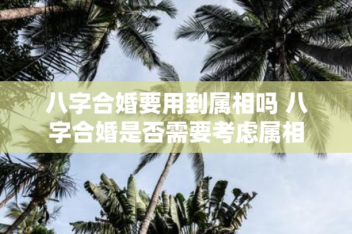 八字合婚要用到属相吗 八字合婚是否需要考虑属相