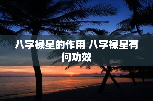 八字禄星的作用 八字禄星有何功效