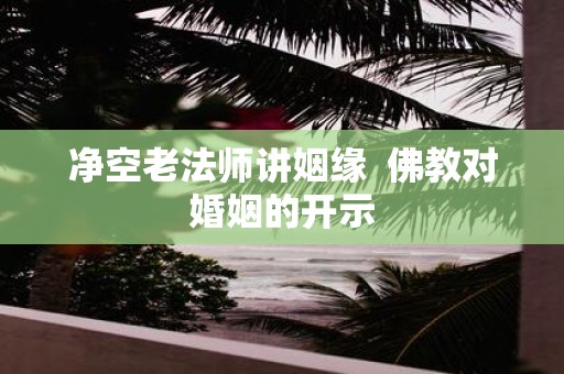 净空老法师讲姻缘 佛教对婚姻的开示