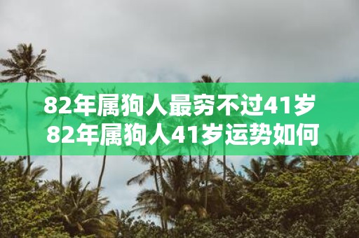 82年属狗人最穷不过41岁 82年属狗人41岁运势如何