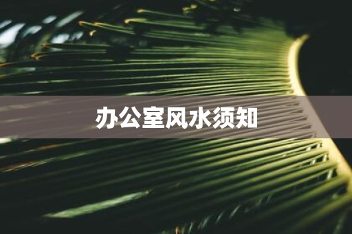 办公室风水须知