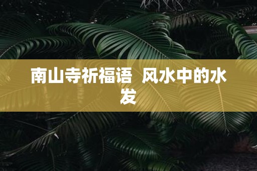 南山寺祈福语 风水中的水发