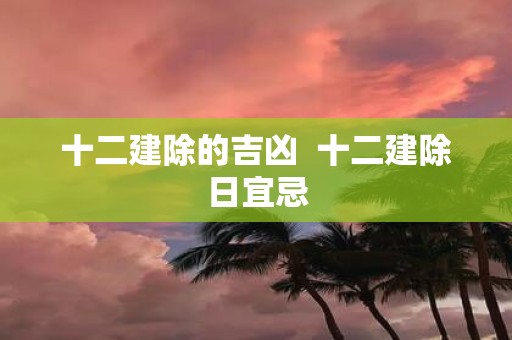 十二建除的吉凶 十二建除日宜忌