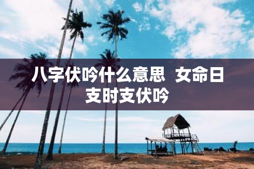 八字伏吟什么意思 女命日支时支伏吟
