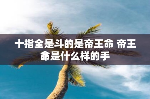 十指全是斗的是帝王命 帝王命是什么样的手