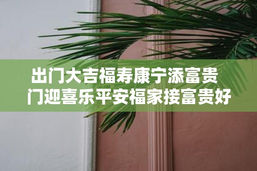 出门大吉福寿康宁添富贵 门迎喜乐平安福家接富贵好运来