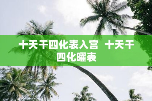 十天干四化表入宫 十天干四化曜表