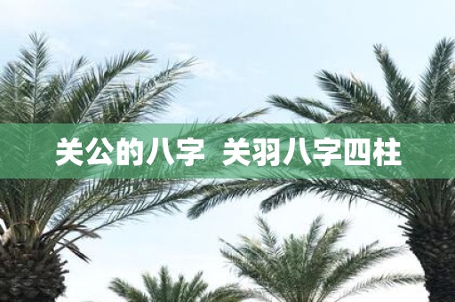 关公的八字 关羽八字四柱