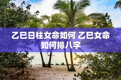 乙巳日柱女命如何 乙巳女命如何排八字