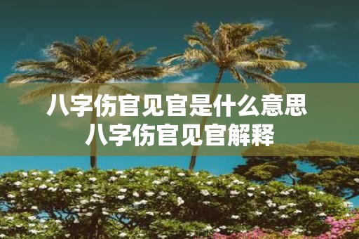 八字伤官见官是什么意思 八字伤官见官解释